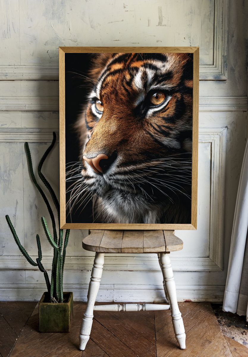 Tiger Portrait Photography Poster. — room view 1