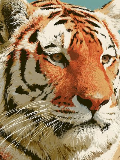 Tiger Portrait Illustration Poster. poster
