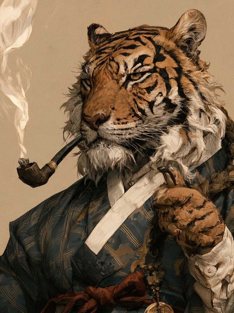 Gentleman Tiger Portrait Print. poster detail