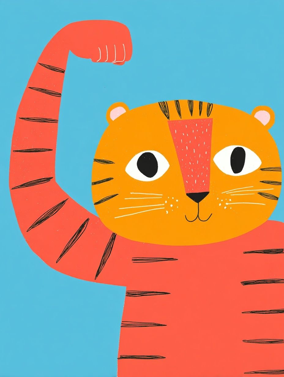 Strong Tiger Illustration Poster. poster — illustration art