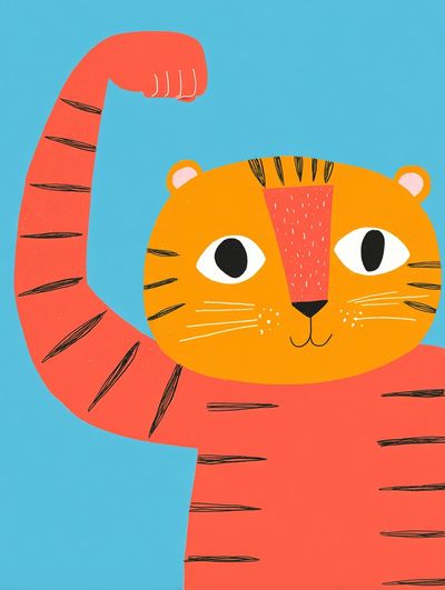 Strong Tiger Illustration Poster. poster