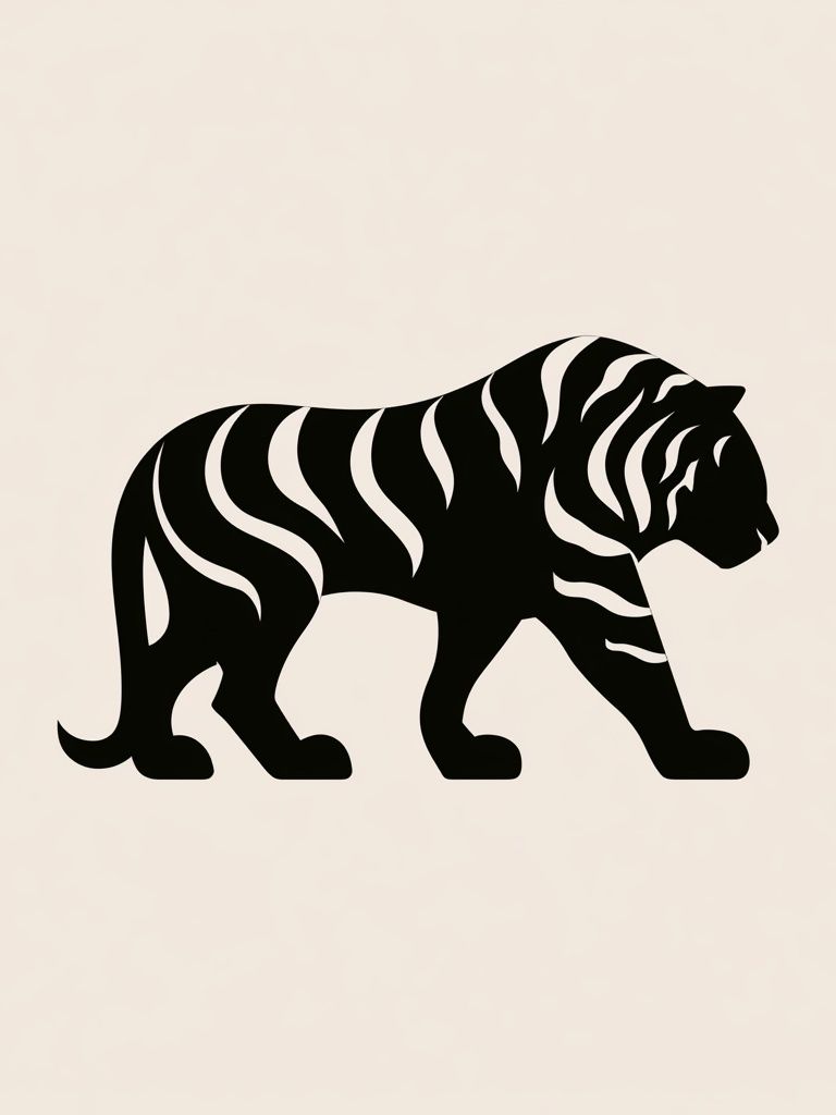 Walking Tiger Minimalist Print. poster — animals art