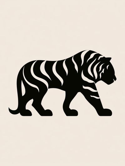 Walking Tiger Minimalist Print. poster