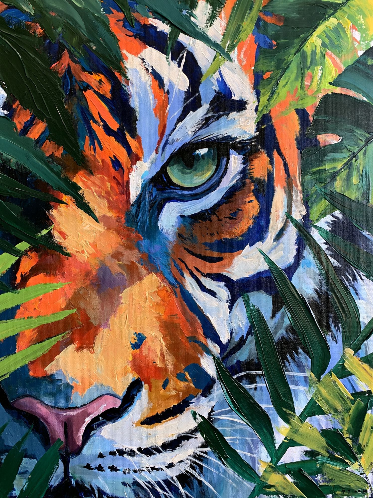 Tiger Jungle Portrait Print. poster detail