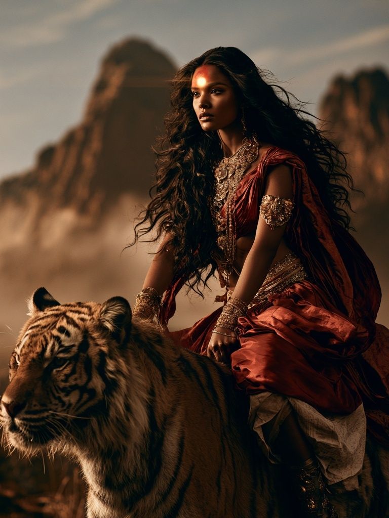 Tiger Rider Fantasy Poster. poster — illustration art