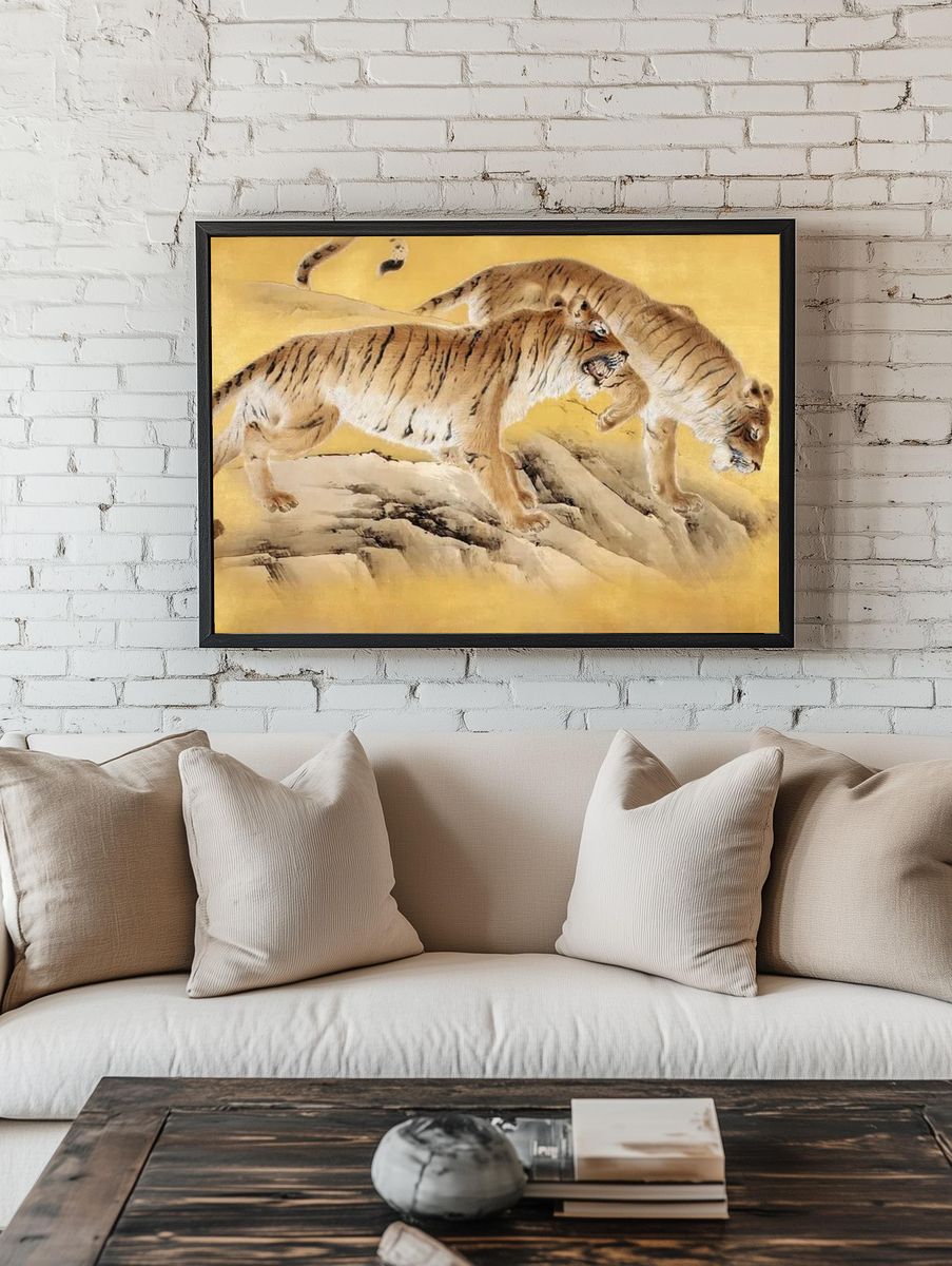 Twin Tigers Ink Painting Poster room preview