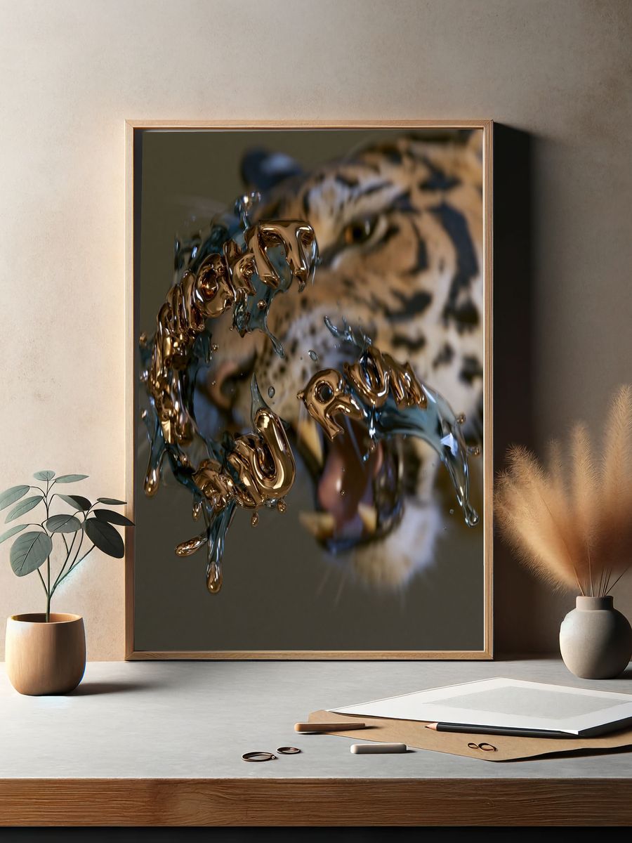 Tiger Liquid Gold Poster. — room view 2
