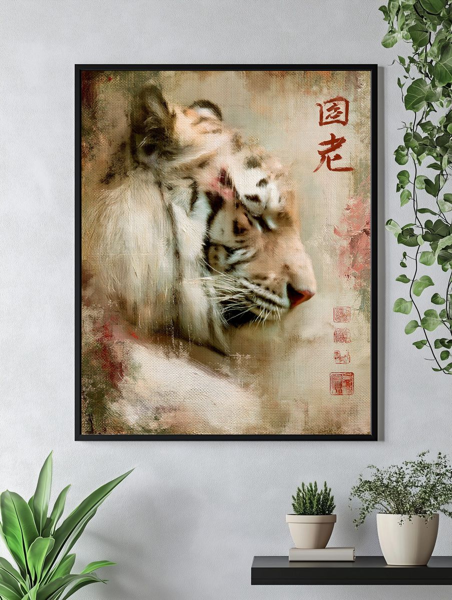 Tiger Ink Portrait Poster. — room view 4