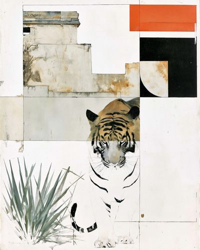 Tiger Collage Illustration Poster. poster