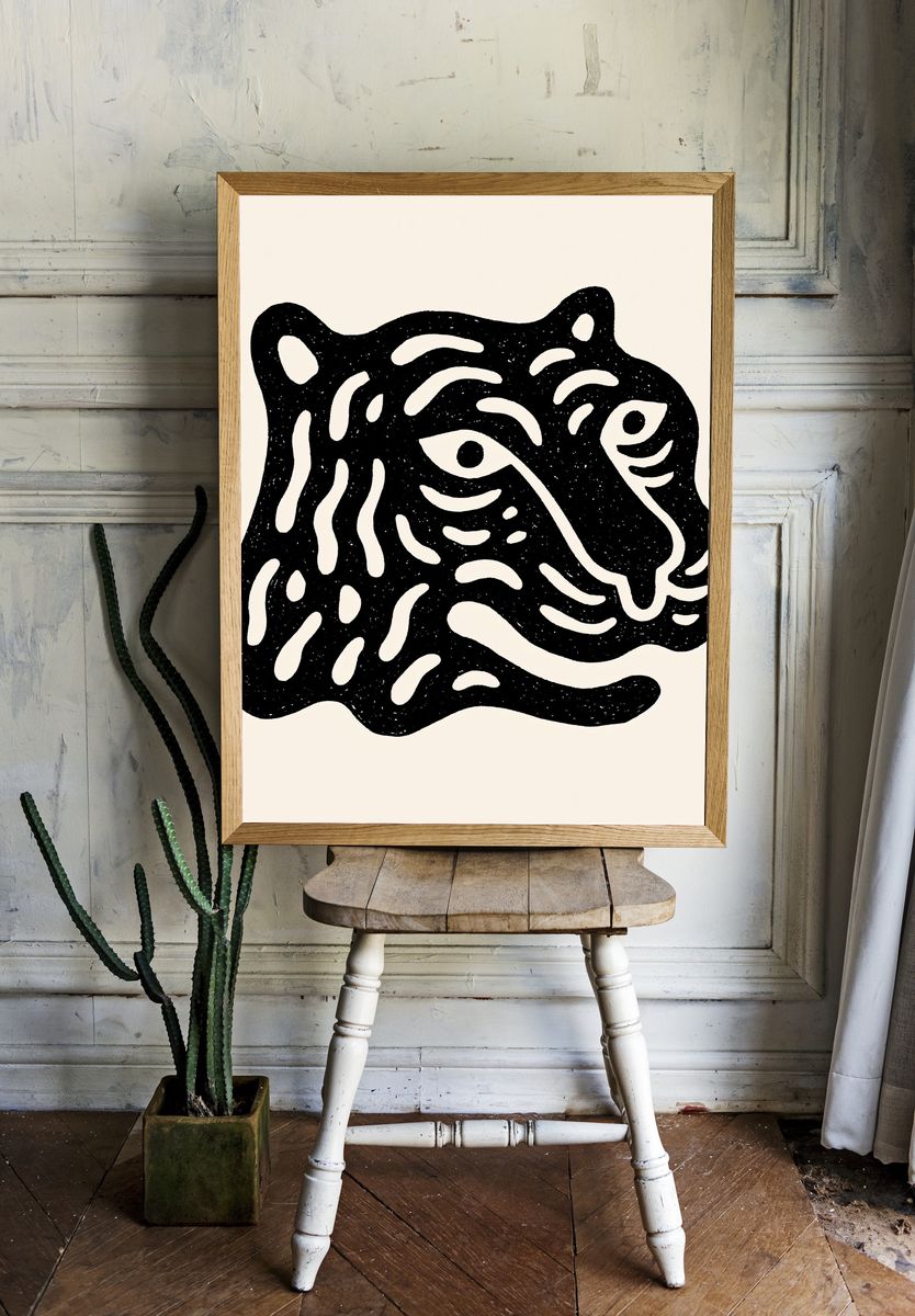 Abstract Tiger Face Print. — room view 1