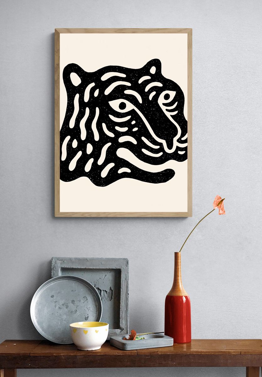 Abstract Tiger Face Print. — room view 3