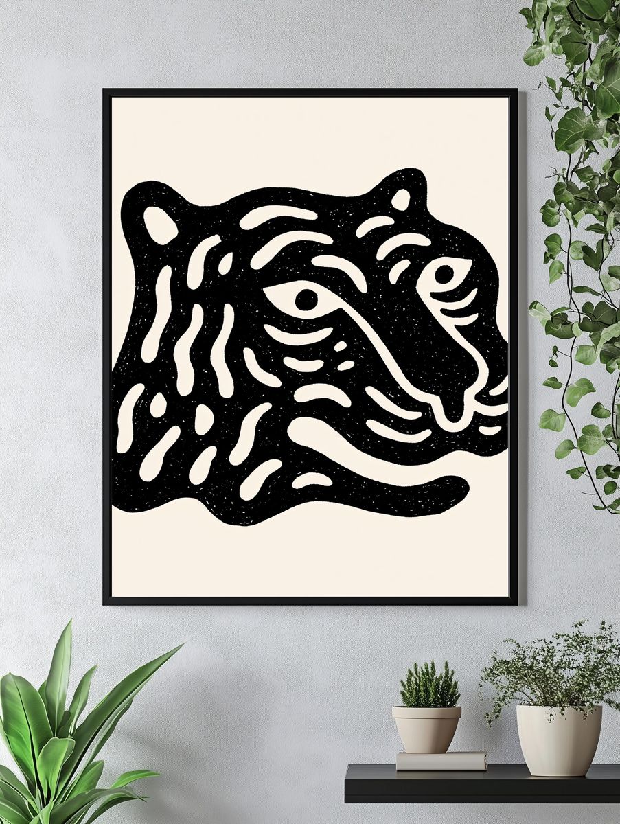 Abstract Tiger Face Print. — room view 4