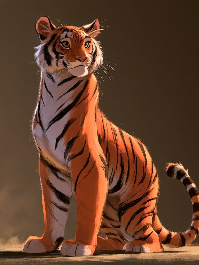 Majestic Tiger Digital Art Poster. poster detail