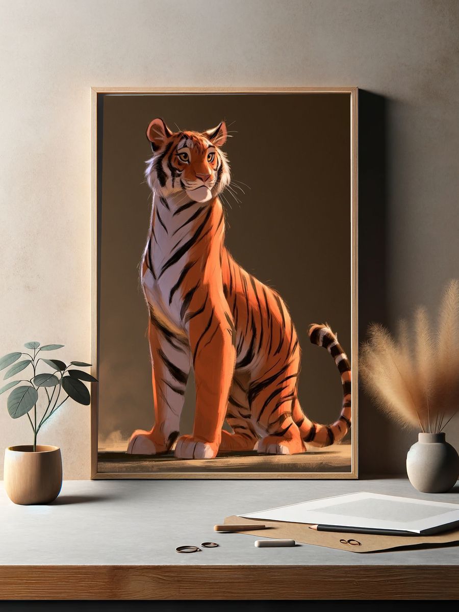 Majestic Tiger Digital Art Poster. — room view 2