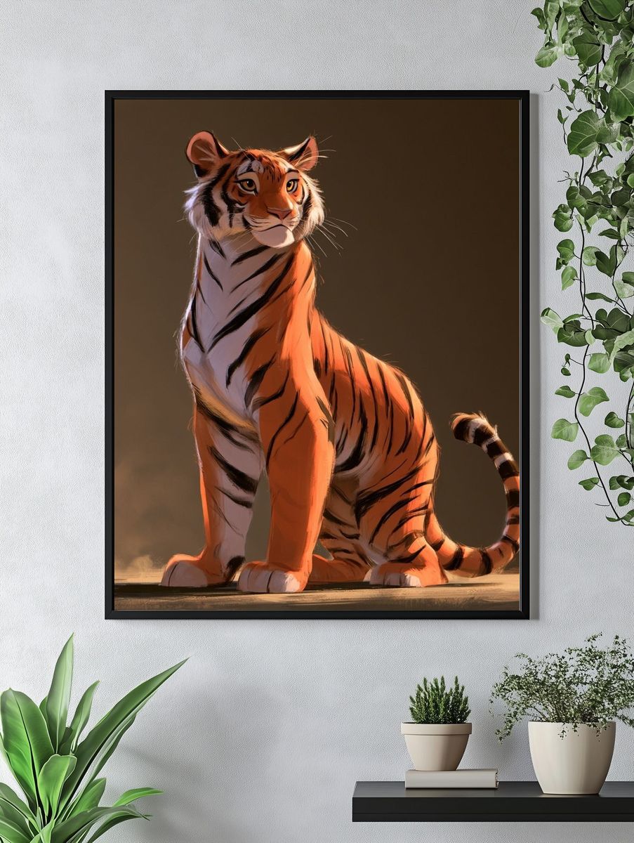 Majestic Tiger Digital Art Poster. — room view 4