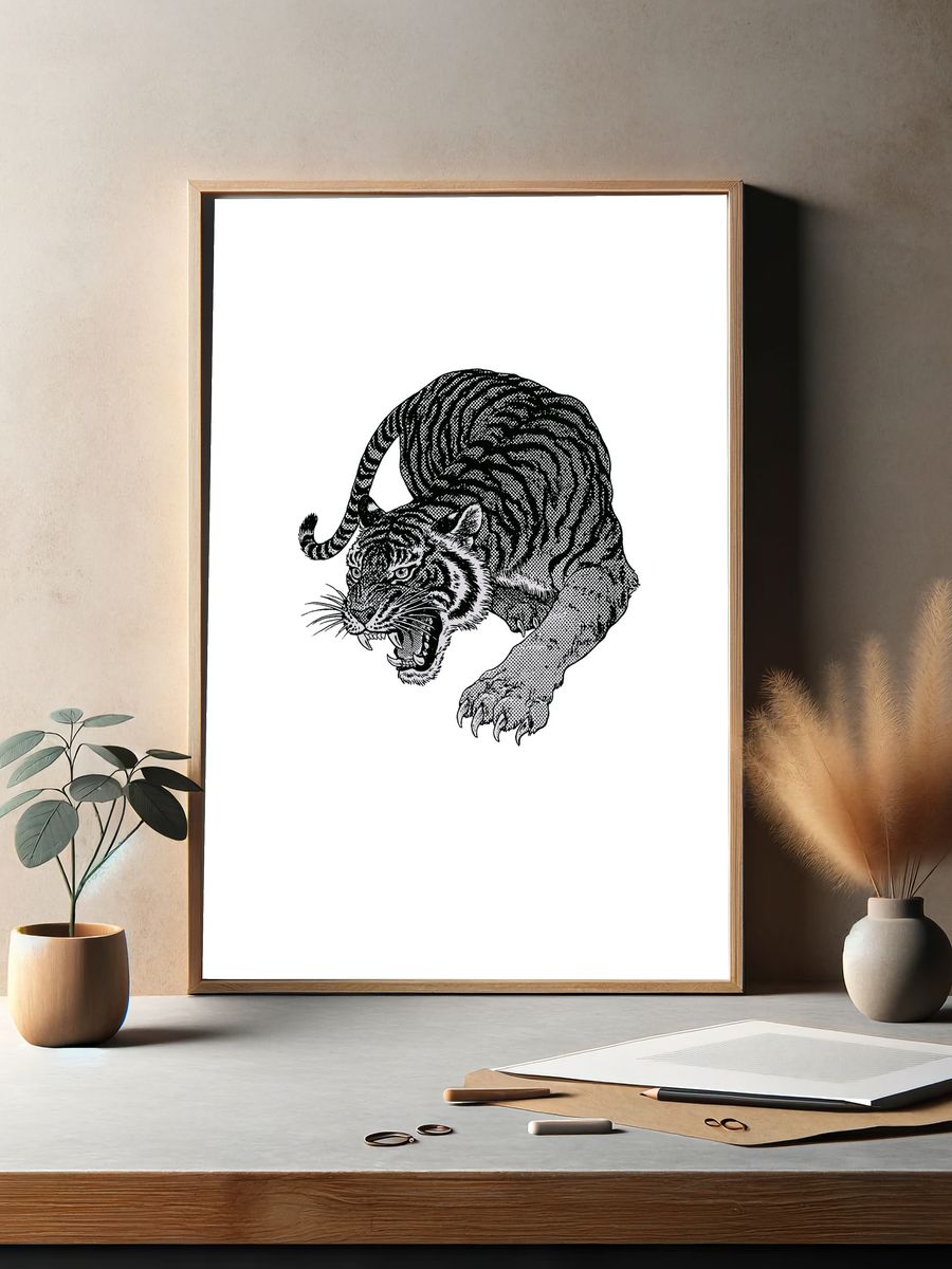 Roaring Tiger Ink Print. — room view 2
