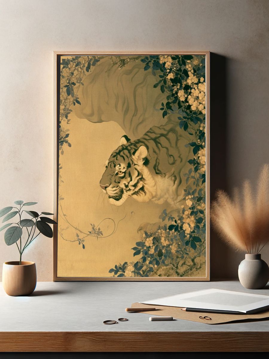 Tiger Blossom Illustration Poster. — room view 2