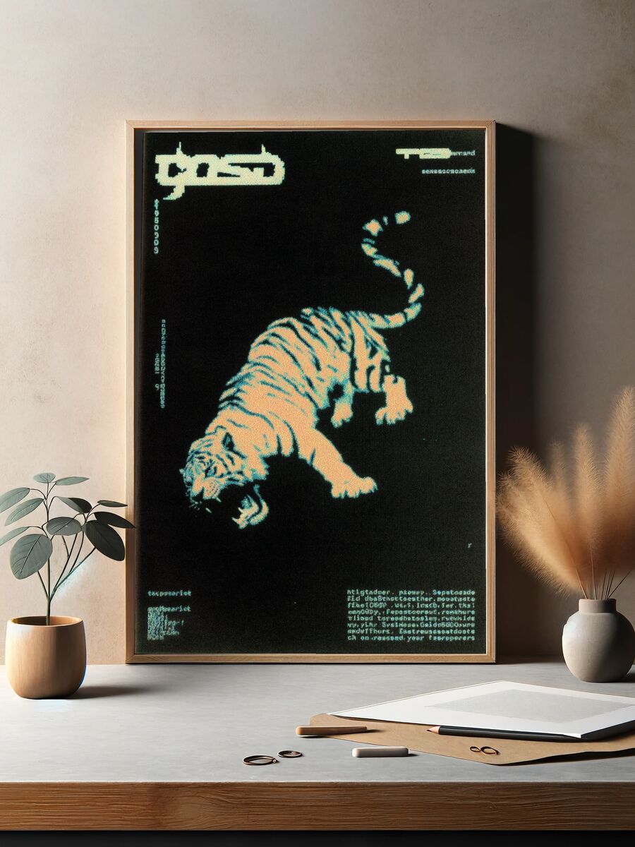 Tiger — Digital Art Print. — room view 2