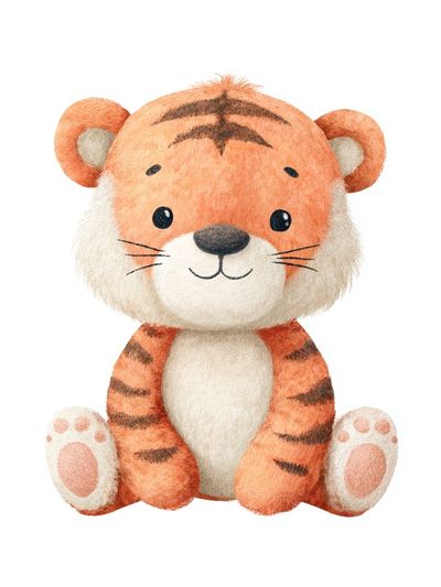 Cute Tiger Watercolor Print. poster