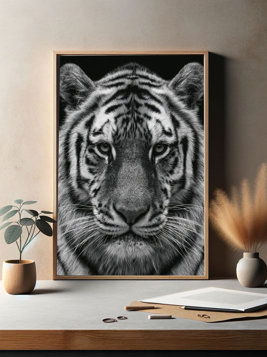 Tiger Portrait Photography Poster. — room view 2