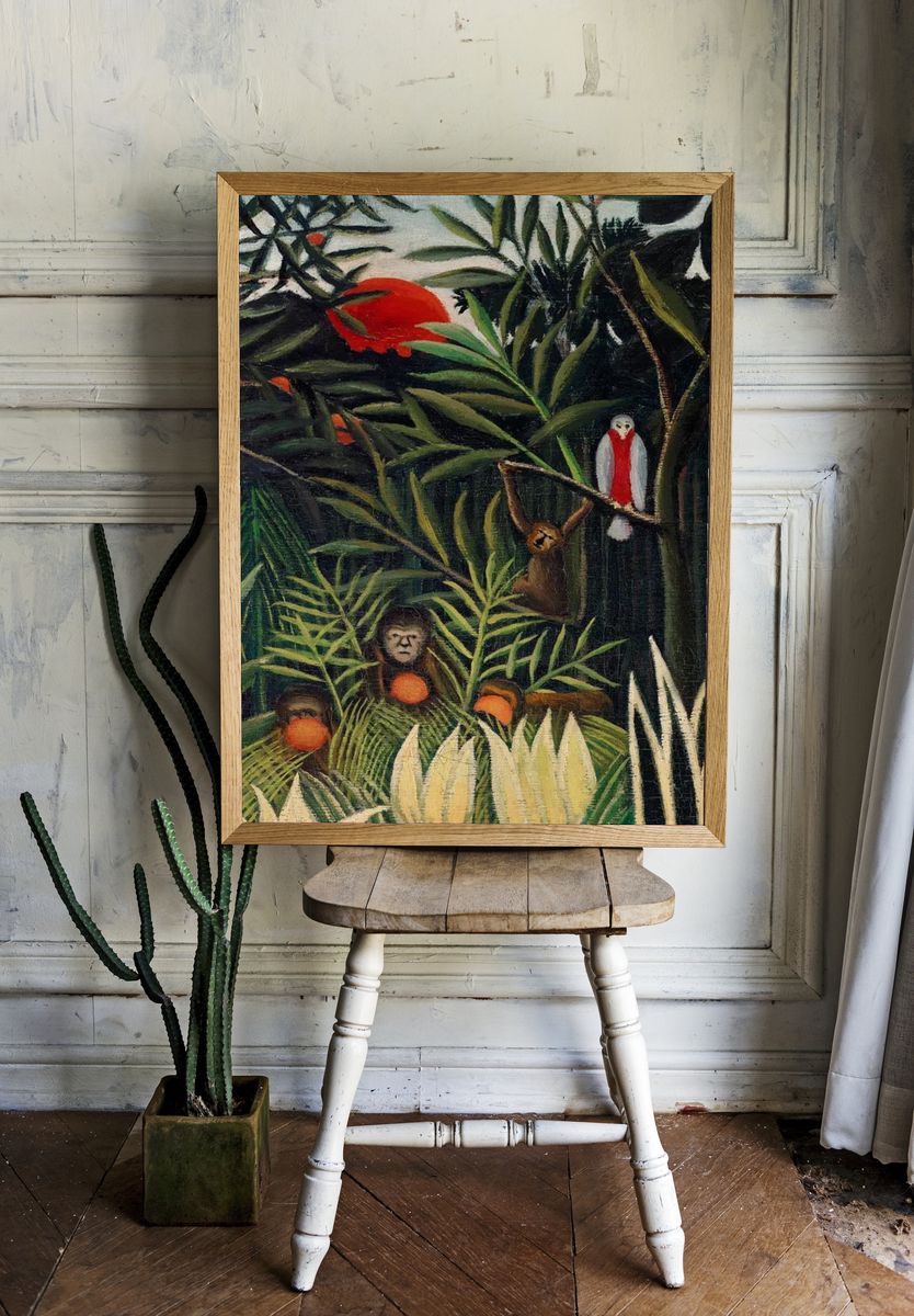 Tropical Jungle Scene — Fine Art Print. room preview