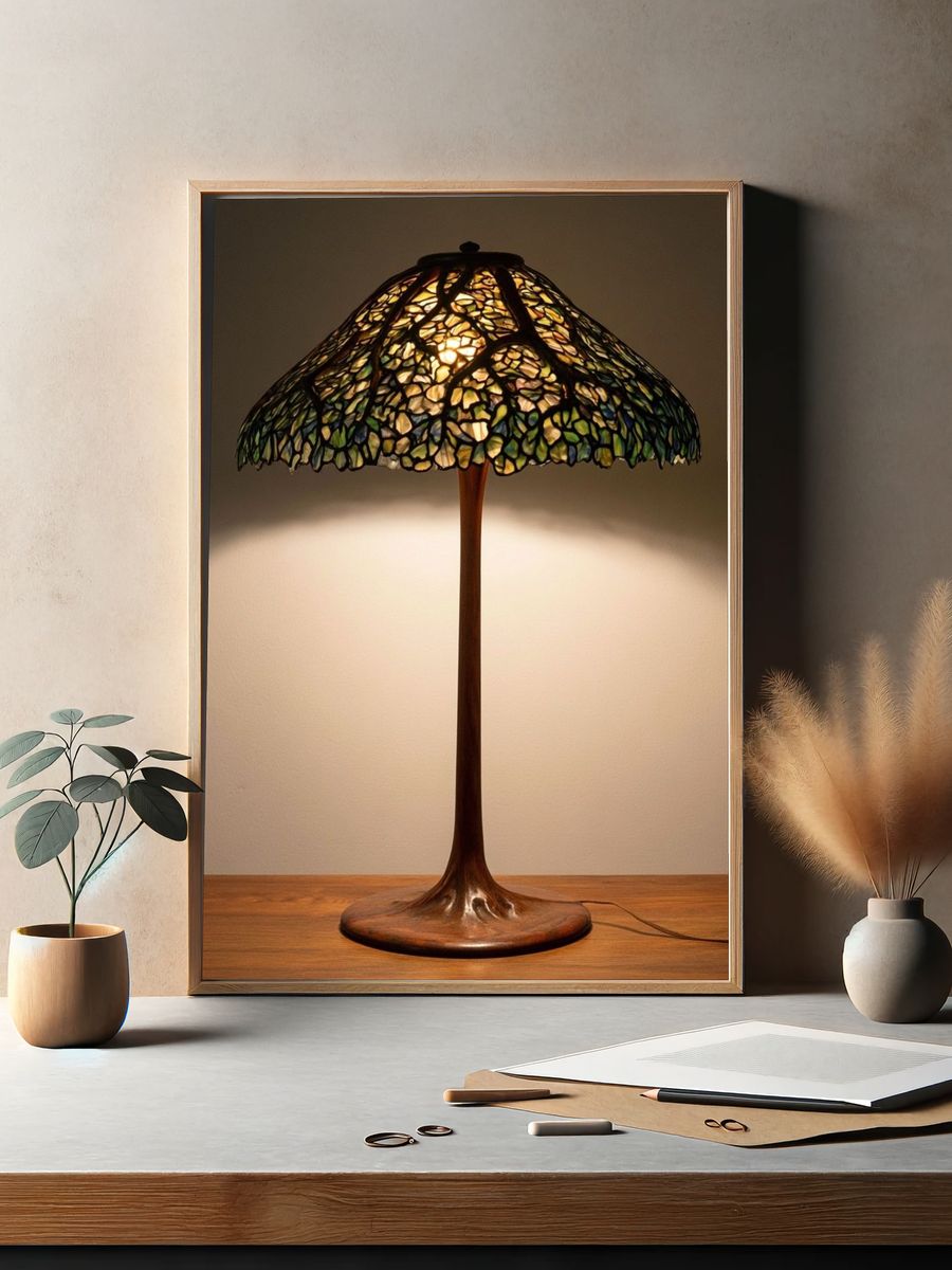 Tiffany-Style Table Lamp Poster. — room view 2