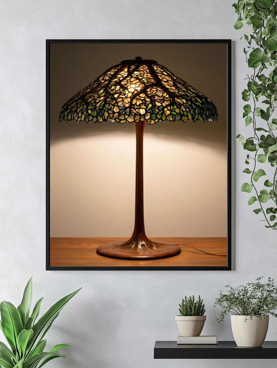 Tiffany-Style Table Lamp Poster. — room view 4