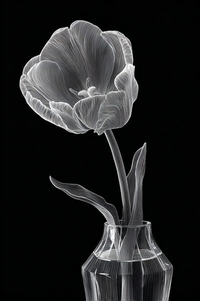 Elegant Tulip Line Art Poster. poster print