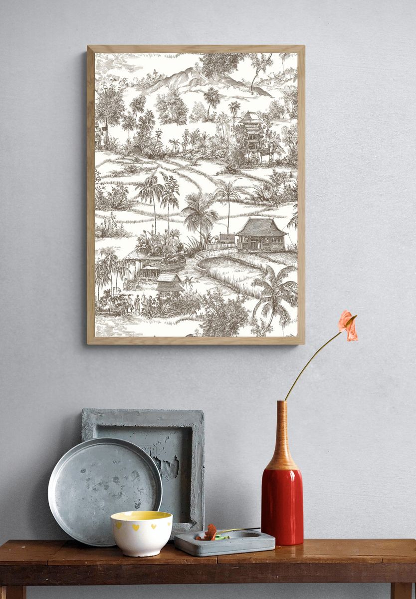 Tropical Landscape — Vintage Print. — room view 3