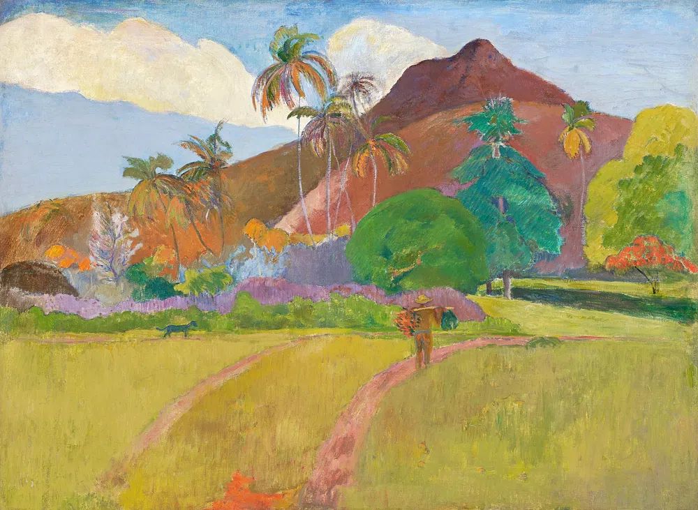 Paul Gauguin 's Tahitian Landscape. poster detail