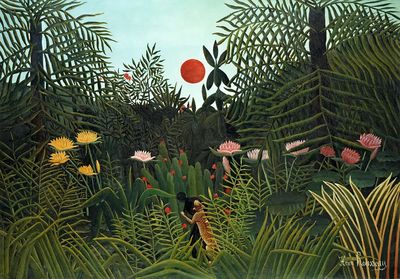Tropical Landscape with Sun — Fine Art Print. poster print