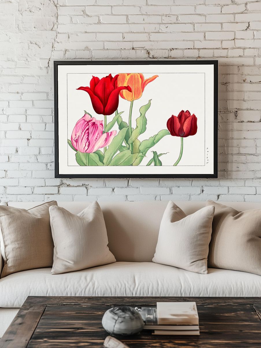 Tulip Bouquet — Botanical Print. room preview