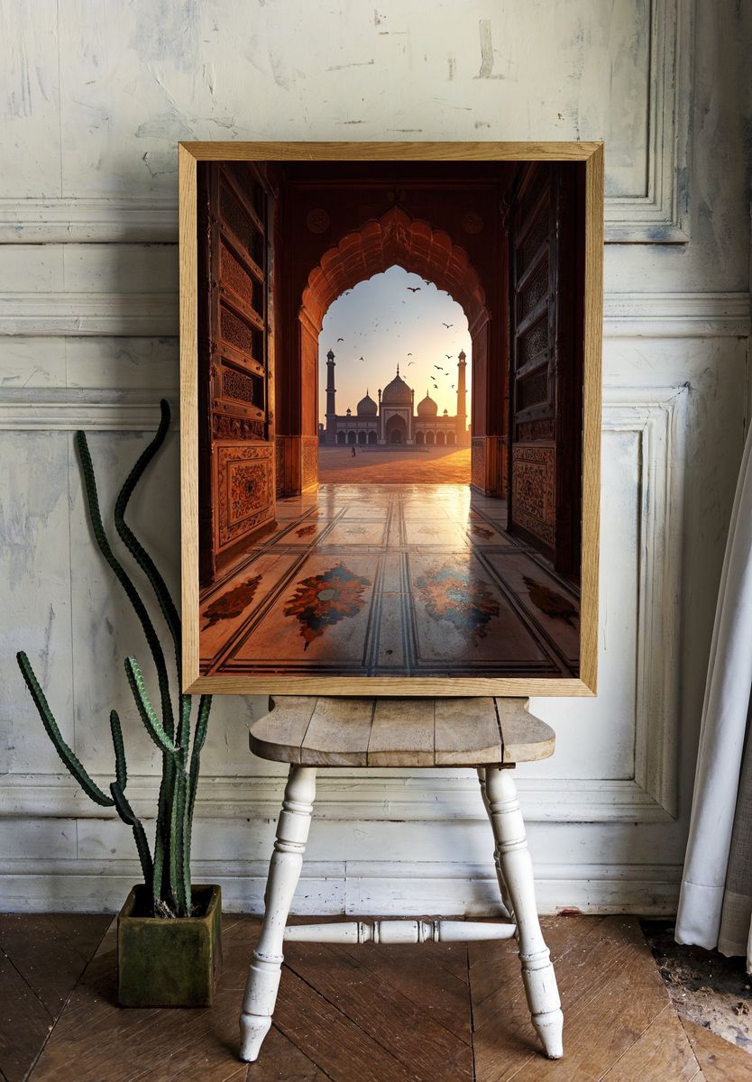 Taj Mahal Sunrise Archway Print. room preview