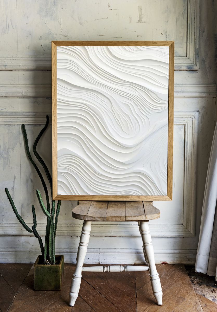 Textured Waves — Minimalist Print room preview