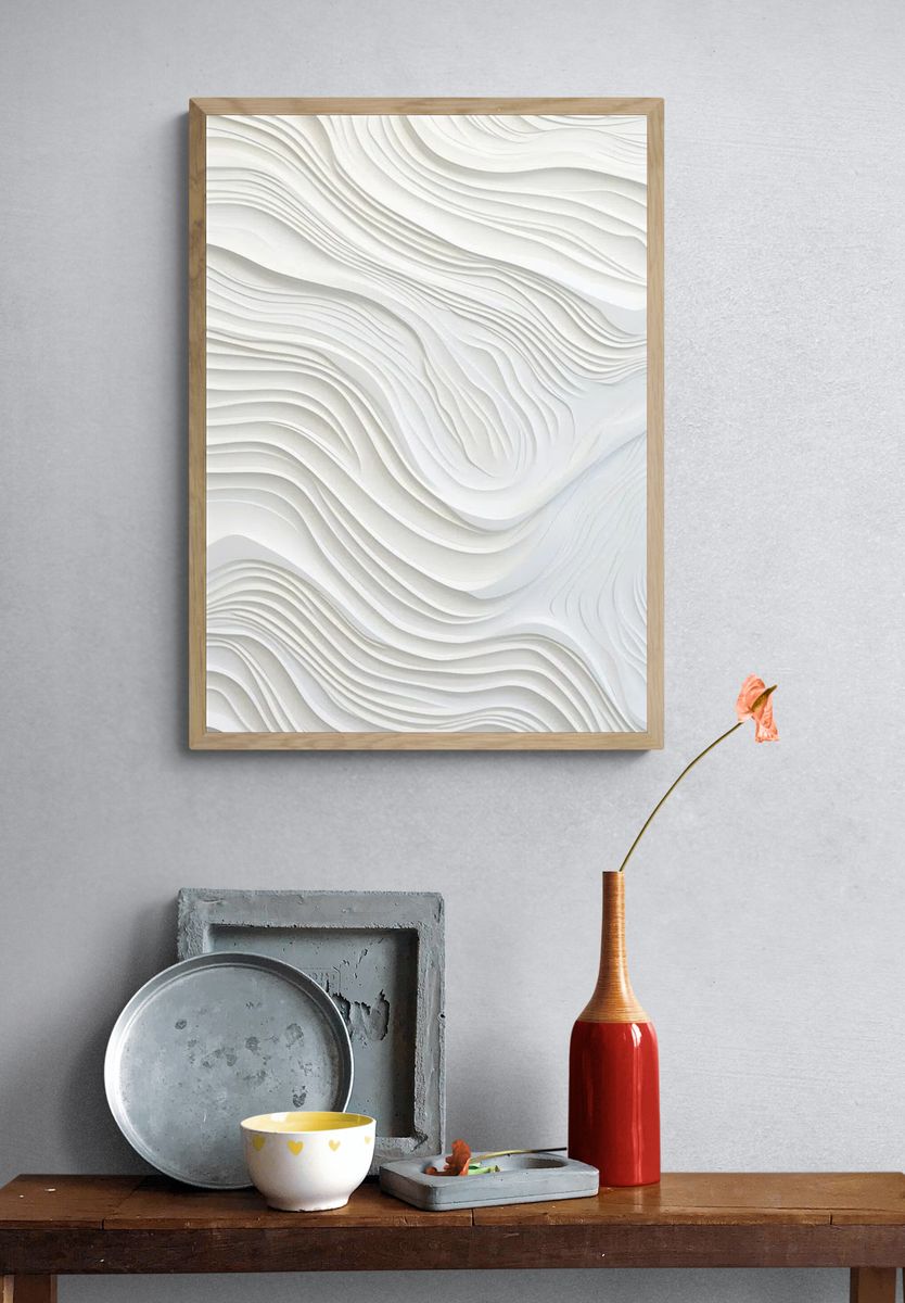 Textured Waves — Minimalist Print. — room view 3