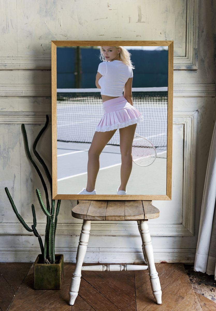 Tennis Court Fashion Portrait Poster. — room view 1