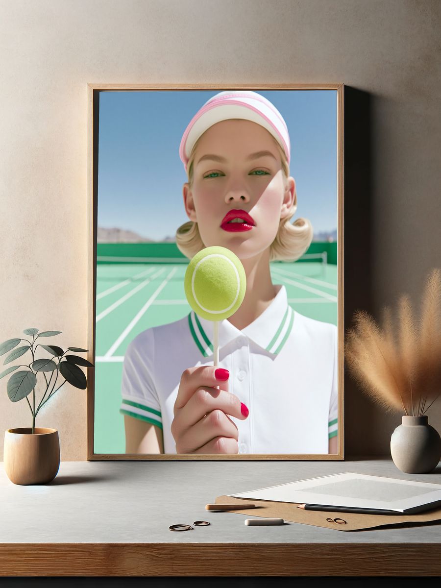 Tennis Pop Portrait Print. — room view 2