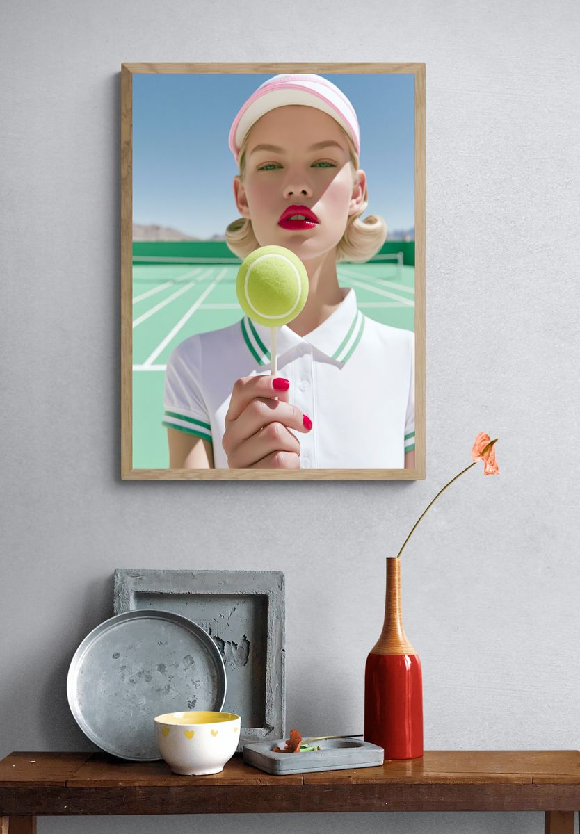 Tennis Pop Portrait Print. — room view 3