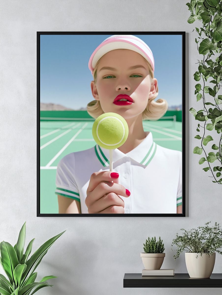 Tennis Pop Portrait Print. — room view 4
