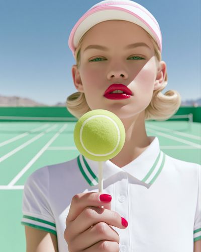 Tennis Pop Portrait Print. poster