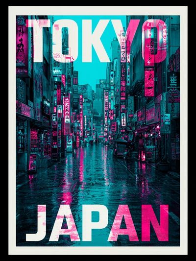 Tokyo Japan Neon Street Poster. poster print