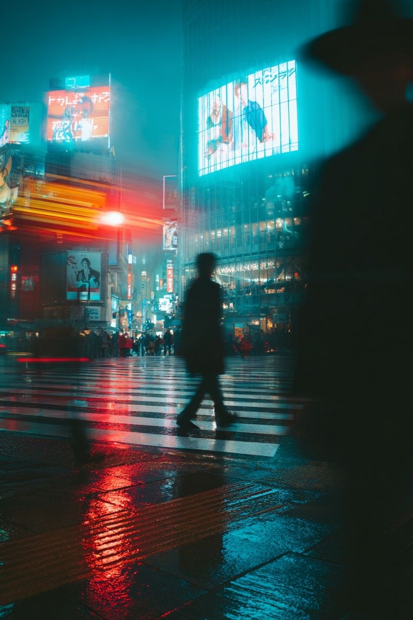 Tokyo Street at Night — Photography Print. poster detail