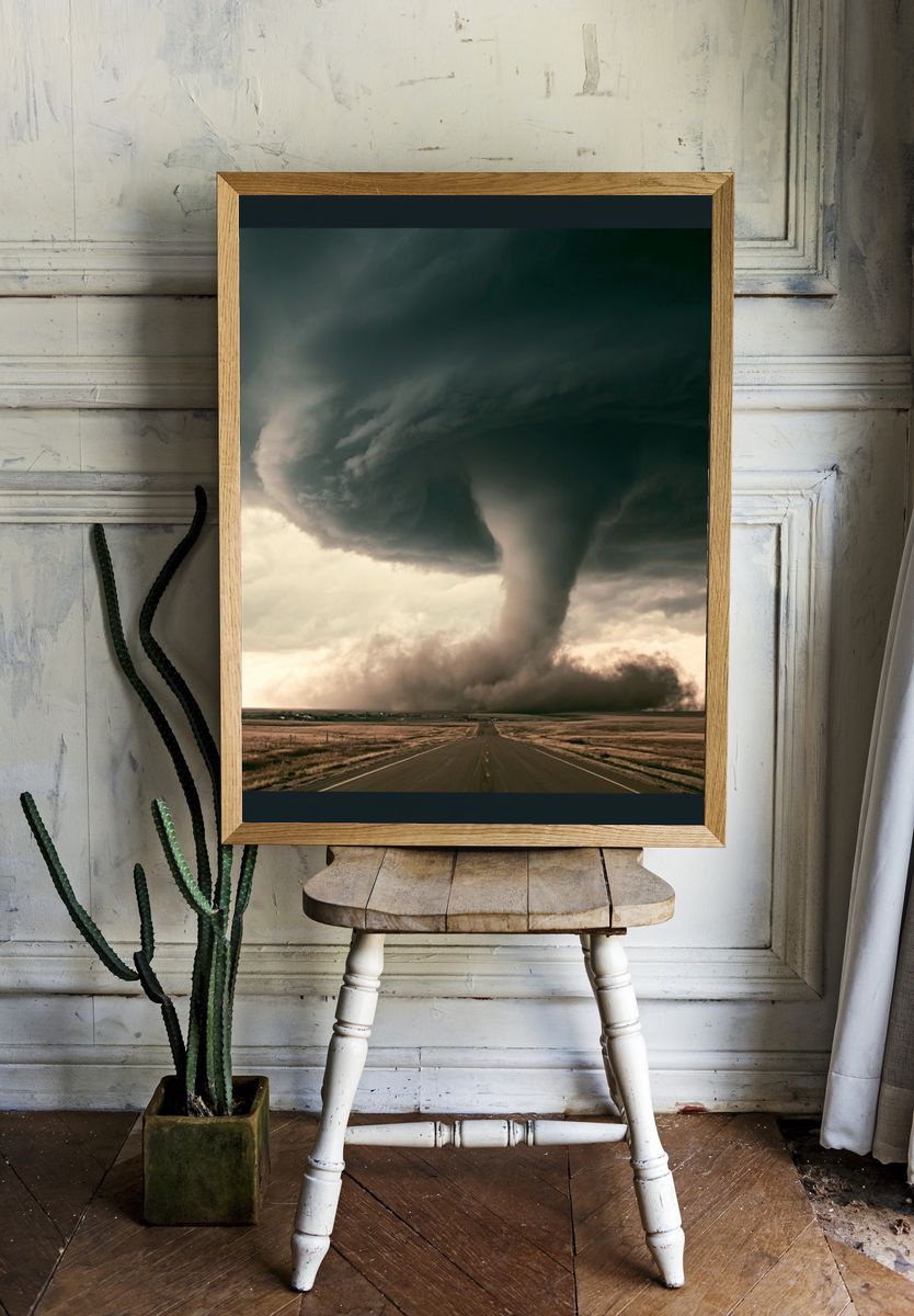 Tornado Over Open Plains Poster. — room view 1
