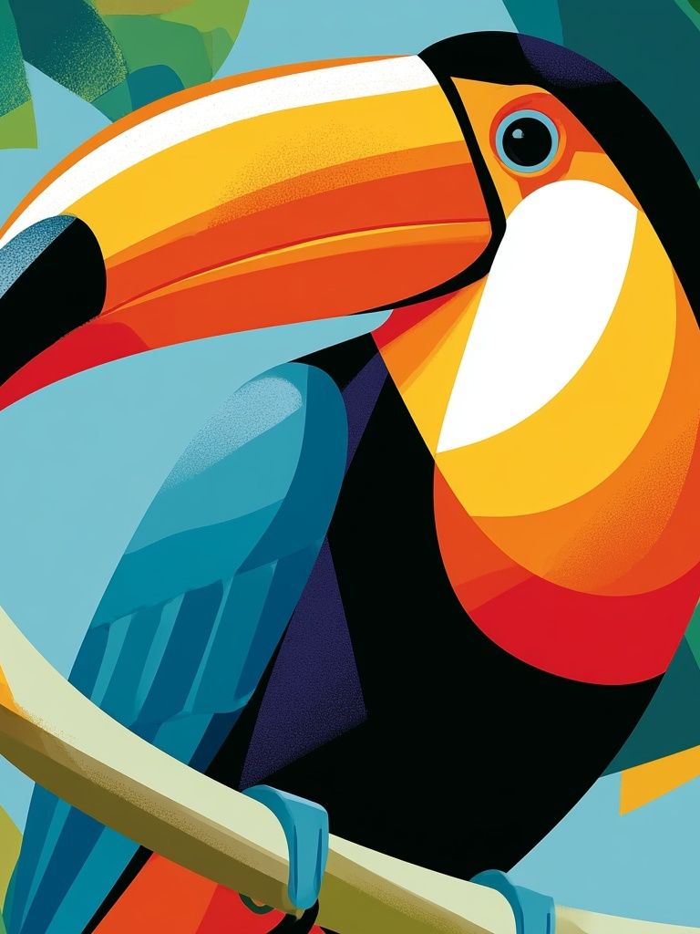 Toucan Colorful Illustration Poster. poster detail
