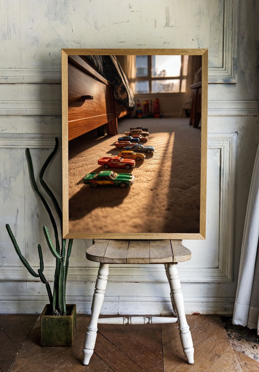 Toy Cars Sunlit Bedroom Poster. — room view 1