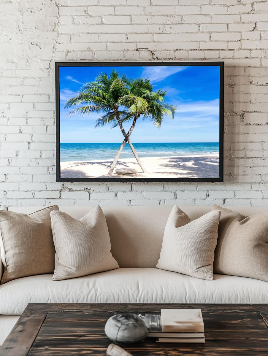 Sunny beach palm tree, blue. — room view 1