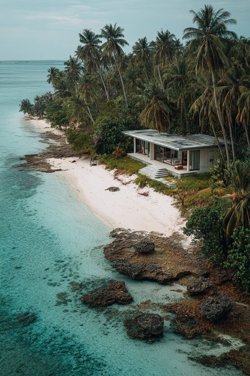 Tropical Beach House — Photography Print. poster — photography art