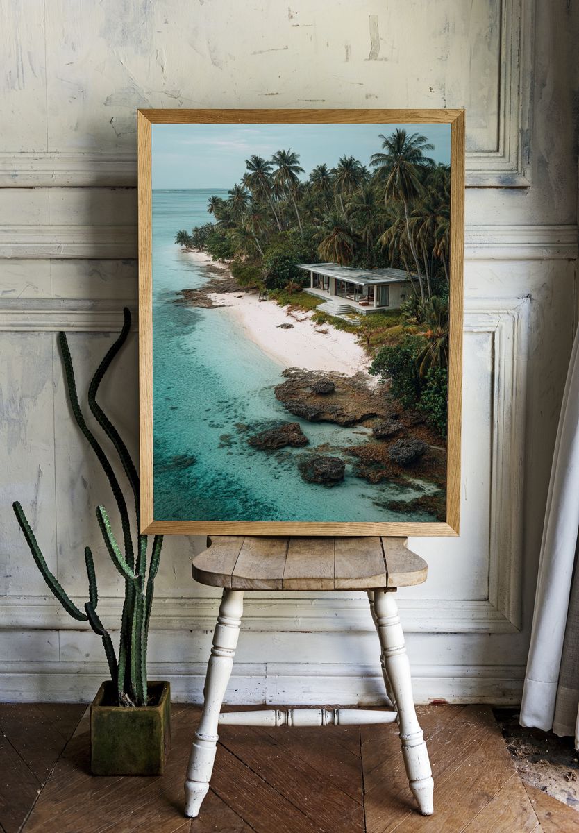 Tropical Beach House — Photography Print. — room view 1