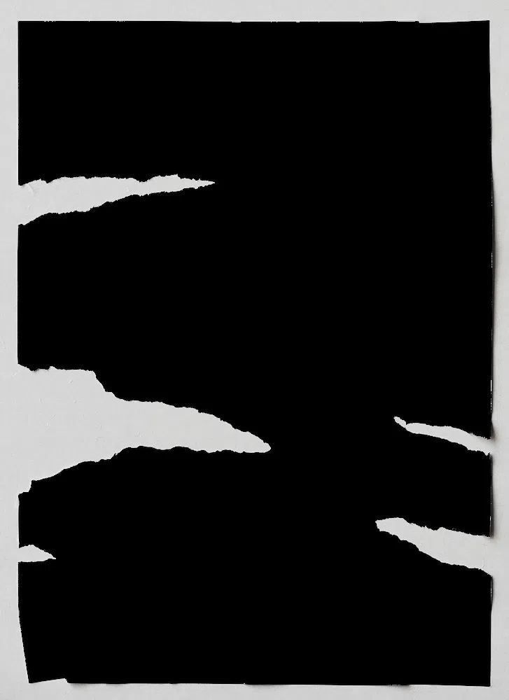 Torn Paper Black and White Poster.