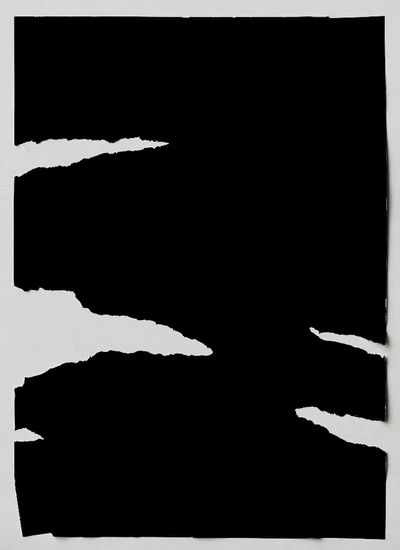 Torn Paper Black and White Poster.